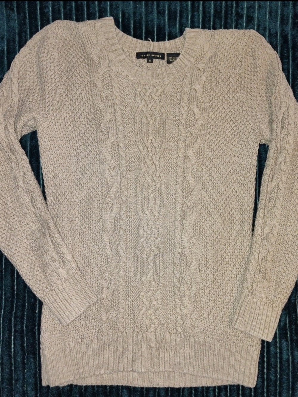Jeanne Pierre Cable Knit Cotton Sweater Size Small